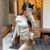 ワンショルレースリボントップス(2COLOR)AT1333