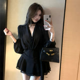 VネックフレンチシフォンワンピースAO1858