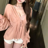 レースコルセットブラウス(2COLOR)AT1382