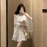 ベルトセットプリーツブラウスAT1356