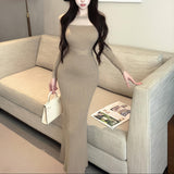 デコルテラインシースルーワンピースAO1842