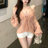 レースコルセットブラウス(2COLOR)AT1382