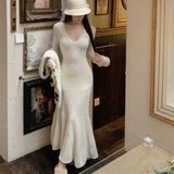 切り替えマーメイドロングワンピースAO1835