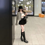 ダブルボタンジャケット×プリーツスカートAS1682