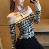 オフショルボーダーカットソーAT1410