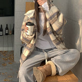 フード付きチェックオーバーサイズコート(2COLOR)AJ1138