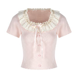 フリルネックハートモチーフニットAT1351