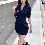 ベルトマークシャツワンピースAO1748