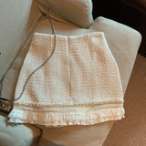 裾フリルツイードスカート(2COLOR)AB1207