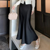 サテンマーメイドスカート(4COLOR)AB1201