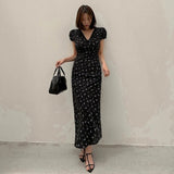 フローラルブラックワンピースAO1773