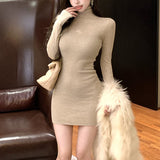 切り替えタートルニットワンピース(2COLOR)AO1821