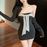 ドットリボンカーディガンセットアップAS1728