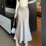 サテンマーメイドスカート(4COLOR)AB1201