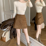 スタッズスエードスカート(2COLOR)AB1206