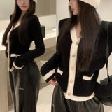 バイカラーニットカーディガン(2COLOR)AT1334