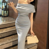 ワンショルダーラグジュアリーワンピース(3COLOR)AO1691