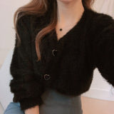 Vネックモヘアカーディガン(2COLOR)AT1297