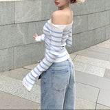 マリンボーダーオフショルニットAT1347