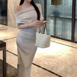 ワンショルダーラグジュアリーワンピース(3COLOR)AO1691