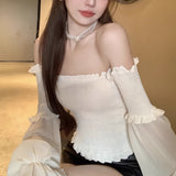 バルーンスリーブオフショルトップス(2COLOR)AT1349