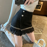 裾フリルツイードスカート(2COLOR)AB1207