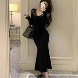 ショルダーレースマーメイドワンピースAO1702