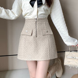 フロントジップミニスカート(2COLOR)AB1188