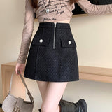 フロントジップミニスカート(2COLOR)AB1188