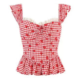 ストロベリーチェックトップスAT1412