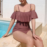 バックレースアップフリルモノキニ(3COLOR)AW1067