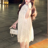 スパンコールエアリーワンピースAO1782