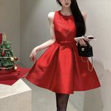 ラウンドネックAラインワンピース(3COLOR)AO1726