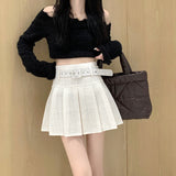 ベルト付きプリーツミニスカート(3COLOR)AB1194