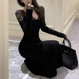 ショルダーレースマーメイドワンピースAO1702