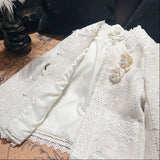 レースステッチノーカラージャケットAJ1196