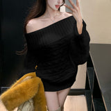 オフショルドルマンニット(2COLOR)AT1401