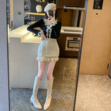 裾フリルツイードスカート(2COLOR)AB1207