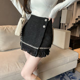 裾フリルツイードスカート(2COLOR)AB1207