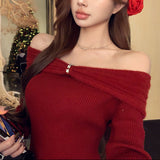 ポイントビジューオフショルニット(2COLOR)AT1395