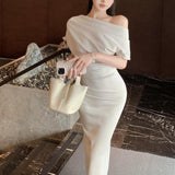 ワンショルダーラグジュアリーワンピース(3COLOR)AO1691