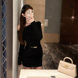 ドレープジャージーミニワンピース(3COLOR)AO1812