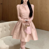 ラウンドネックAラインワンピース(3COLOR)AO1726