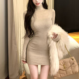 切り替えタートルニットワンピース(2COLOR)AO1821