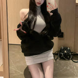 Vネックニット+タイトワンピース(2COLOR)AS1706