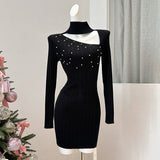 カッティングビジューワンピース(2COLOR)AO1845