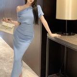 ワンショルダーラグジュアリーワンピース(3COLOR)AO1691