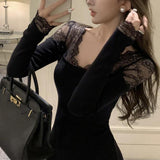 ショルダーレースマーメイドワンピースAO1702