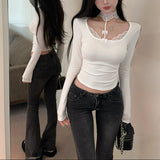 レースチョーカーカットソー(2COLOR)AT1390