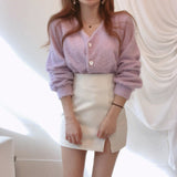 Vネックモヘアカーディガン(2COLOR)AT1297